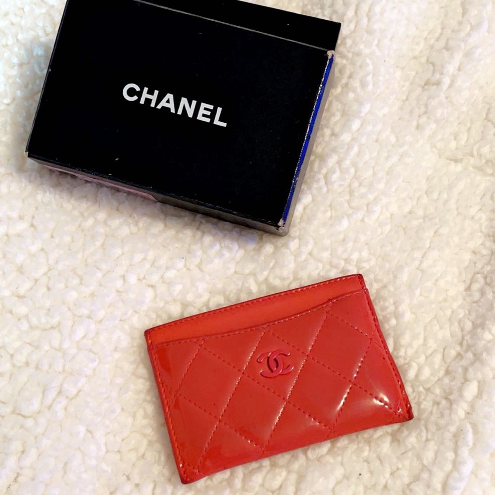 100% Authentic Patent Leather Chanel Card Case